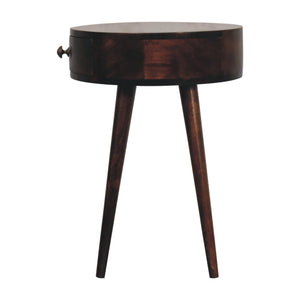 Nordic California Walnut Circular Shaped Bedside