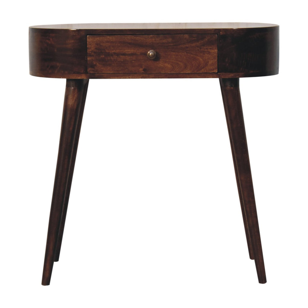 Honey Caramel Rounded Small Console Table