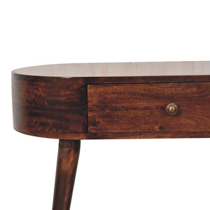 Honey Caramel Rounded Small Console Table