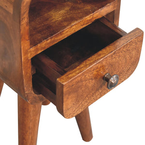 Extra Mini Chestnut Curve Open Slot Bedside