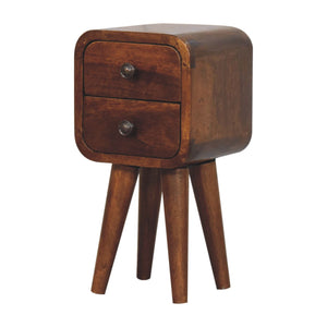 Extra Mini Curved Chestnut Bedside