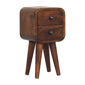 Extra Mini Curved Chestnut Bedside