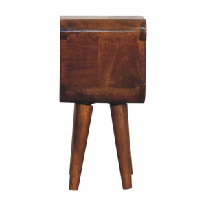 Extra Mini Minimalist Open Curved Chestnut Bedside