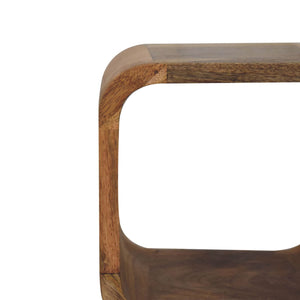 Extra Mini Minimalist Open Curved Oak-ish Bedside