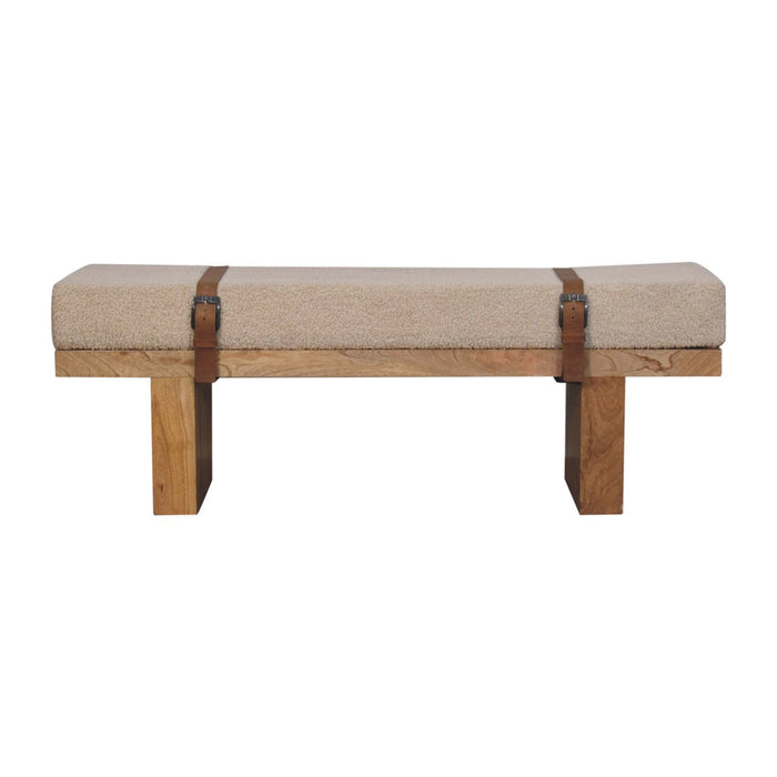 Belmont Cream Boucle Bench