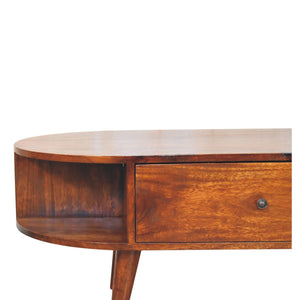 Chestnut Oval Coffee Table with 1 Drawer