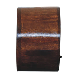 Floating Circle Chestnut Bedside