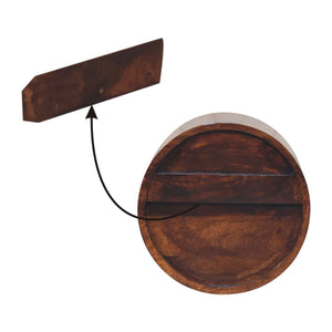 Floating Circle Chestnut Bedside