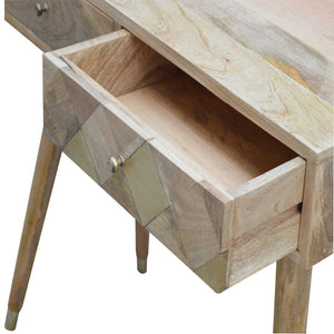 Oak-ish Gold Inlay Console Table