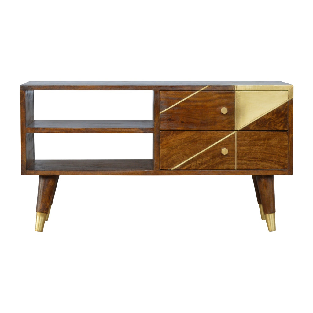 Gold Geometric Chestnut Media Unit