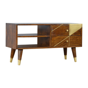 Gold Geo Chestnut Media Unit