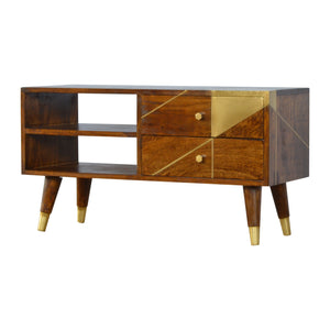 Gold Geometric Chestnut Media Unit