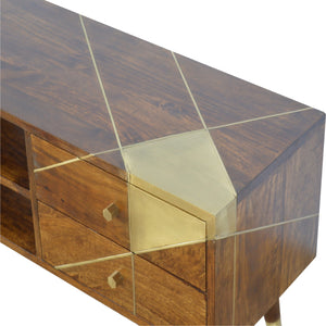 Gold Geometric Chestnut Media Unit