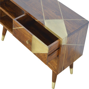 Gold Geometric Chestnut Media Unit