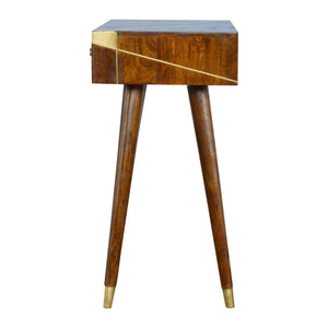 Gold Geometric Chestnut Console Table