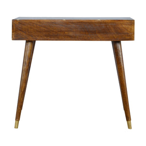 Gold Geometric Chestnut Console Table