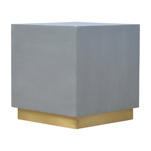 Sleek Cement Occasional Footstool