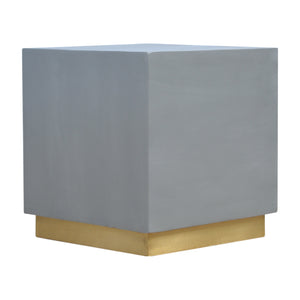 Cement Footstool with Gold Base