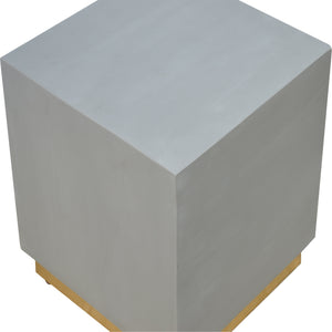 Sleek Cement Occasional Footstool