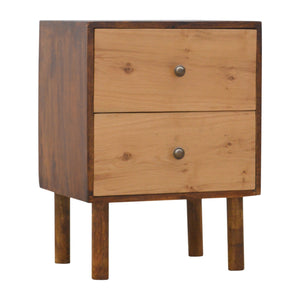 Oak Front 2 Drawer Bedside