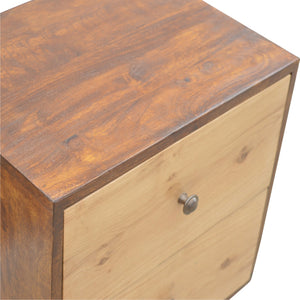 2 Drawer Bedside Cabinet with Oak Wood Drawer Fronts - ON BACK ORDER !