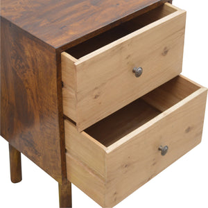 Oak Front 2 Drawer Bedside