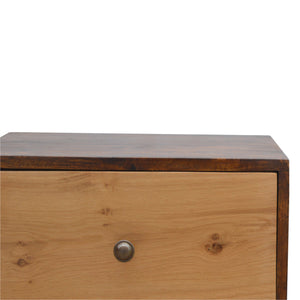 Oak Front 2 Drawer Bedside