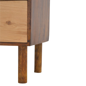 2 Drawer Bedside Cabinet with Oak Wood Drawer Fronts - ON BACK ORDER !