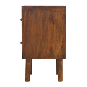 2 Drawer Bedside Cabinet with Oak Wood Drawer Fronts - ON BACK ORDER !