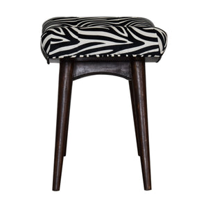 Zebra Print Curved Bench