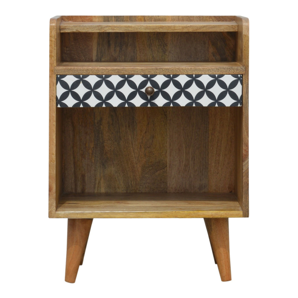 District Diamond Patterned Bedside