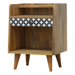 District Diamond Patterned Bedside