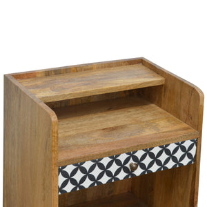 District Diamond Patterned Bedside