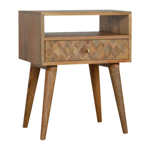 Assorted Oak-ish Bedside with Open Slot