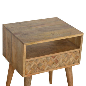 Assorted Oak-ish Bedside with Open Slot