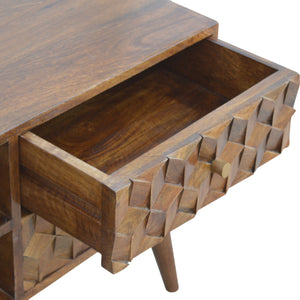 Chestnut Cube Carved Media Unit