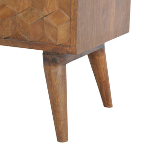 Chestnut Cube Carved Media Unit