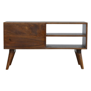 Chestnut Cube Carved Media Unit