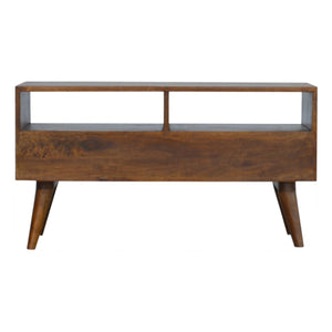 Chestnut Cube Carved TV Unit