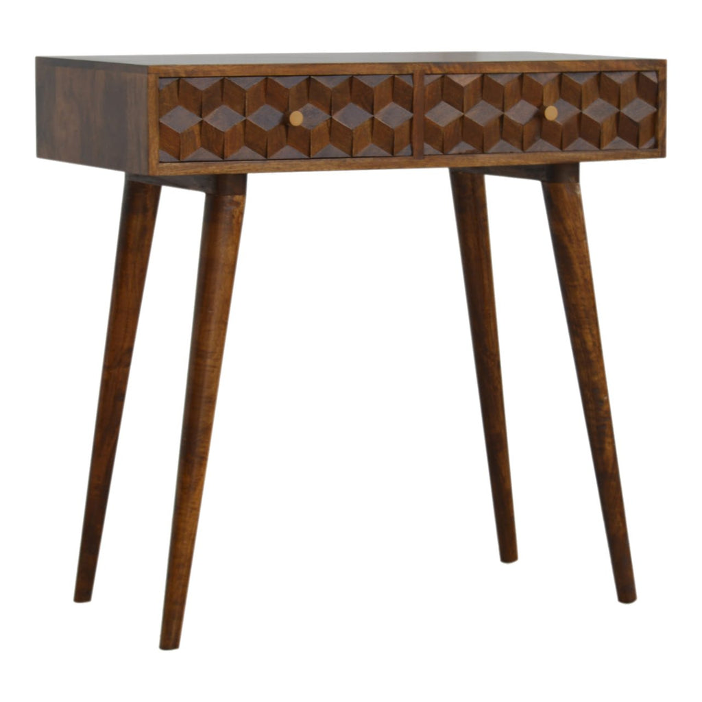 Chestnut Cube Console Table