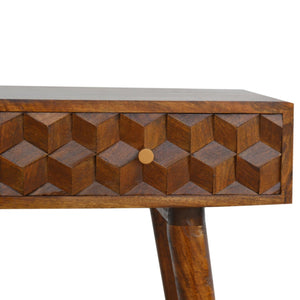 Chestnut Cube Console Table