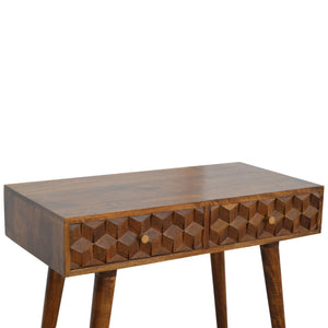 Chestnut Cube Console Table