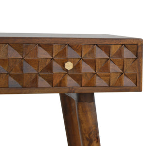 Chestnut Diamond Carve Console