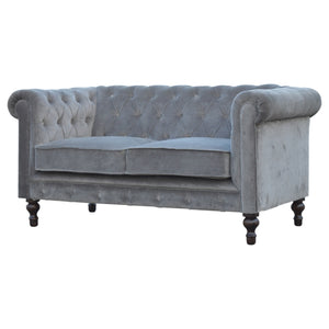 Grey Velvet Chesterfield Sofa