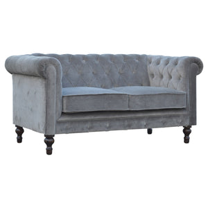 Grey Velvet Chesterfield Sofa