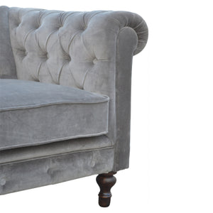 Grey Velvet Chesterfield Sofa