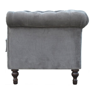 Grey Velvet Chesterfield Sofa