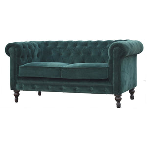 Emerald Green Velvet Chesterfield