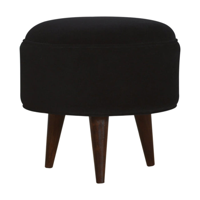 Black Velvet Nordic Style Footstool