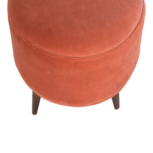 Brick Red Velvet Nordic Style Footstool